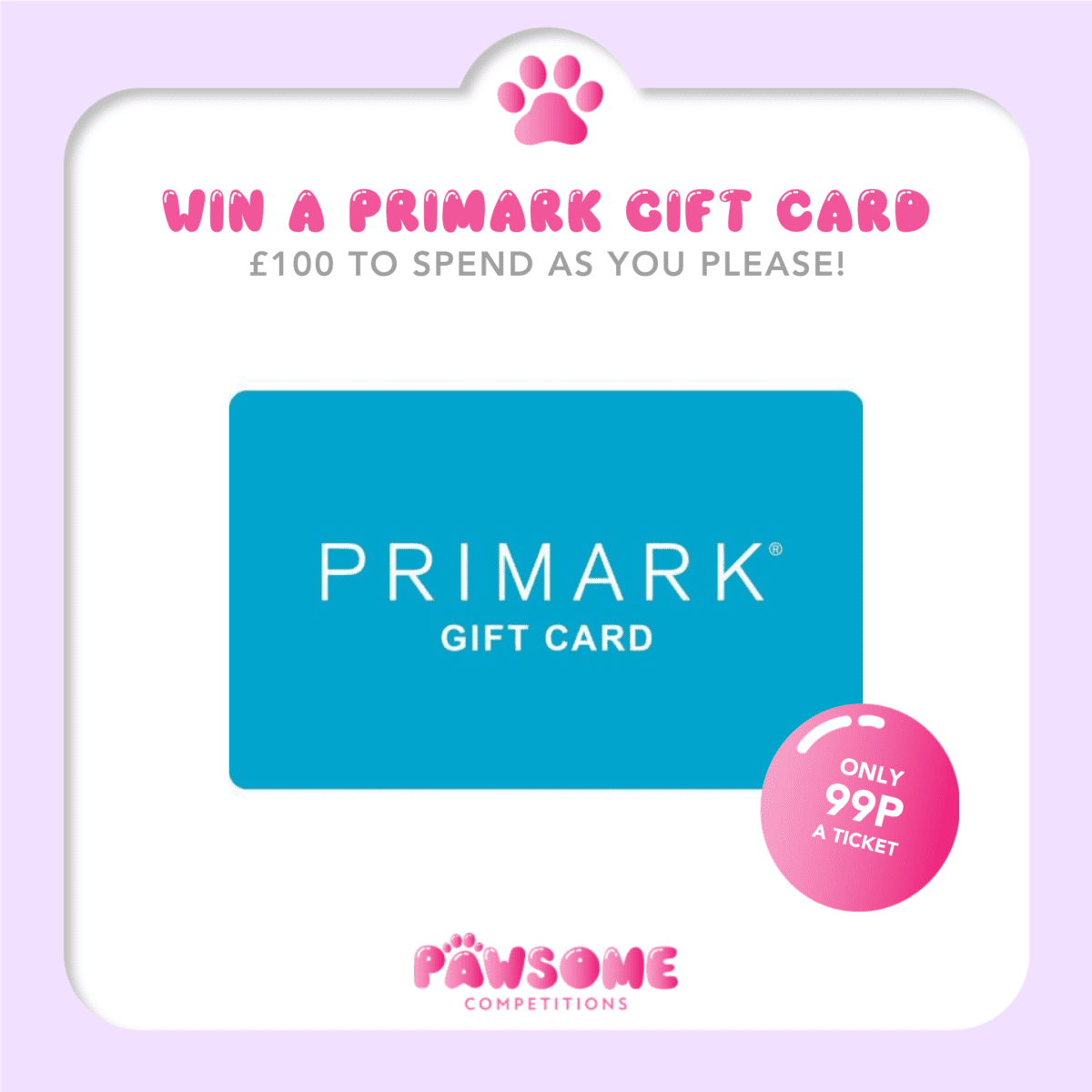 WIN A £100 PRIMARK GIFT CARD