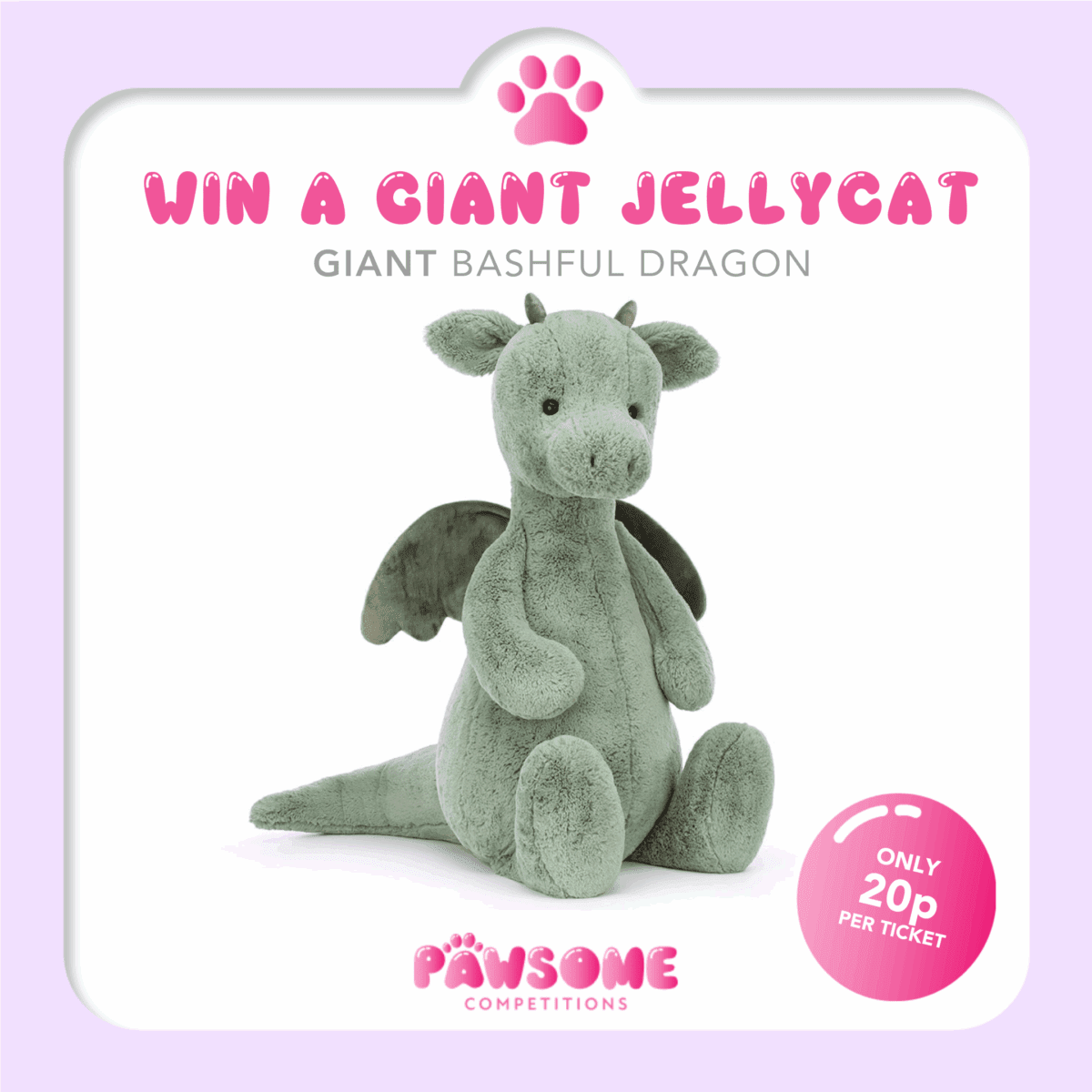 WIN A GIANT Jellycat Bashful Dragon