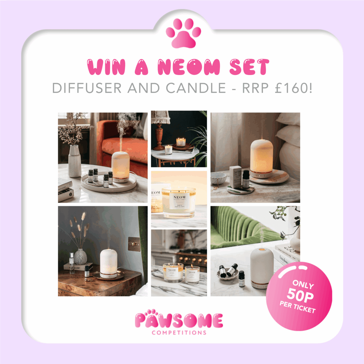 WIN A NEOM Diffuser & Candle Set