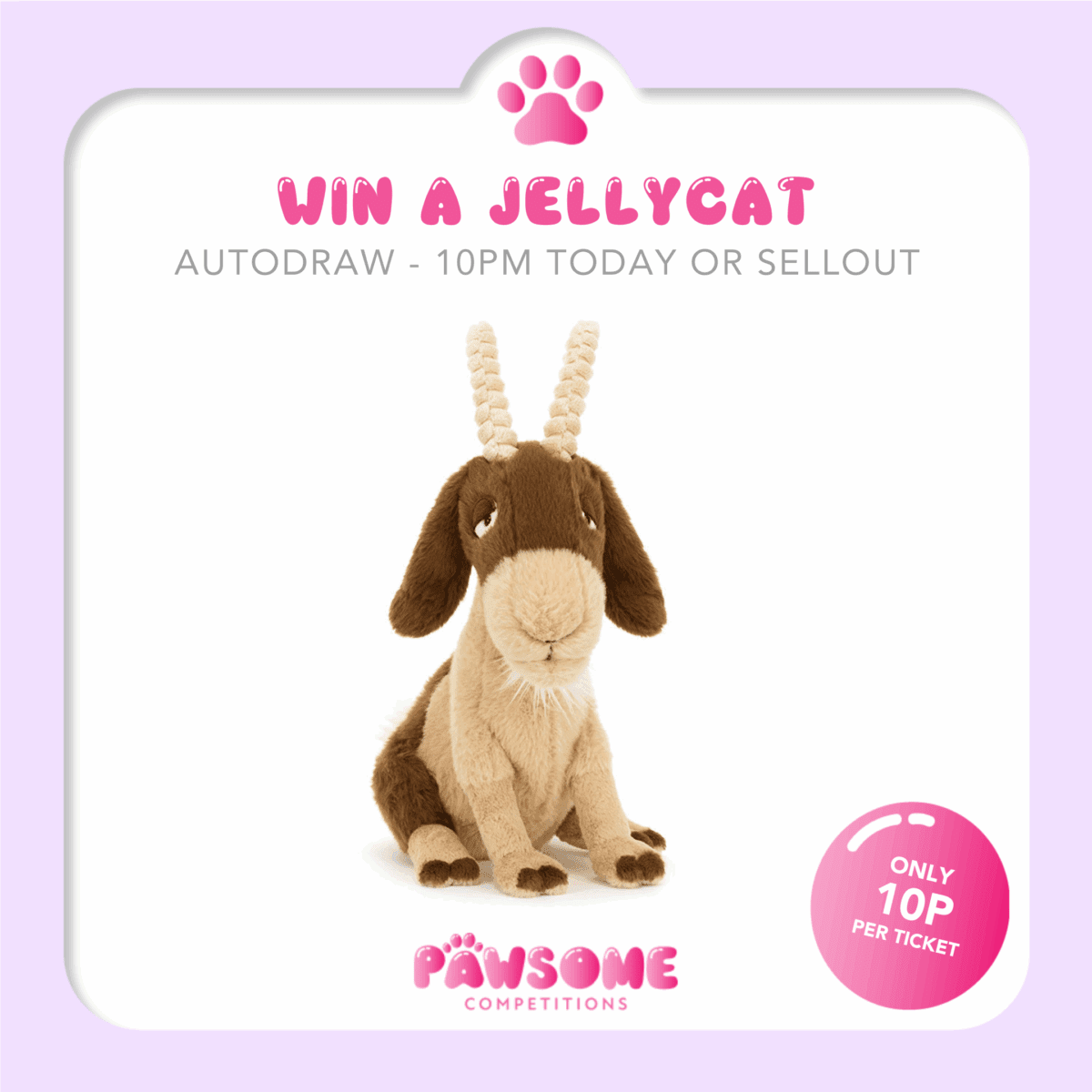 AUTODRAW - WIN A Jellycat Glenny Goat