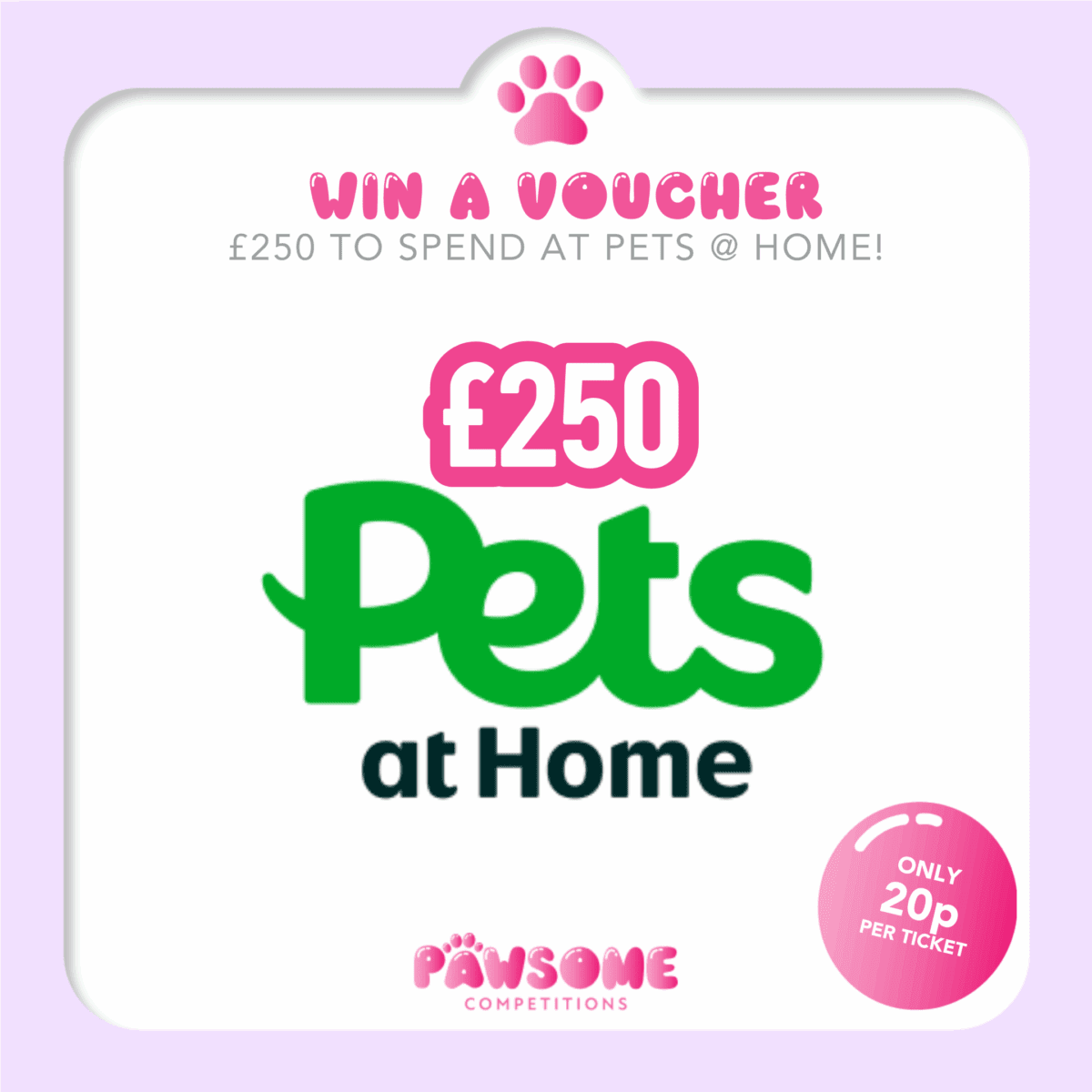 WIN £250 Pets @ Home Voucher