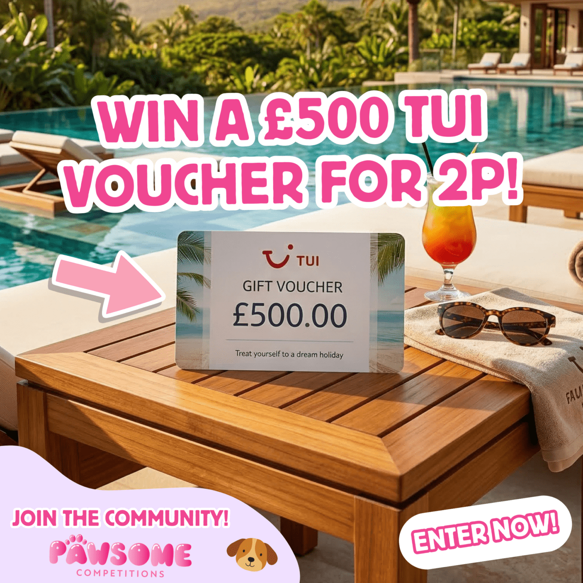 AUTODRAW - WIN A £500 TUI VOUCHER FOR 2P! - Pawsome Competitions