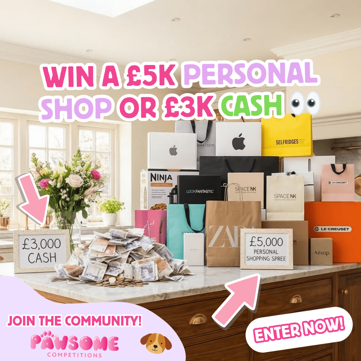 Win a £5,000 Personal Shop or £3,000 Cash 🏬💰 (+ Instant Wins!)