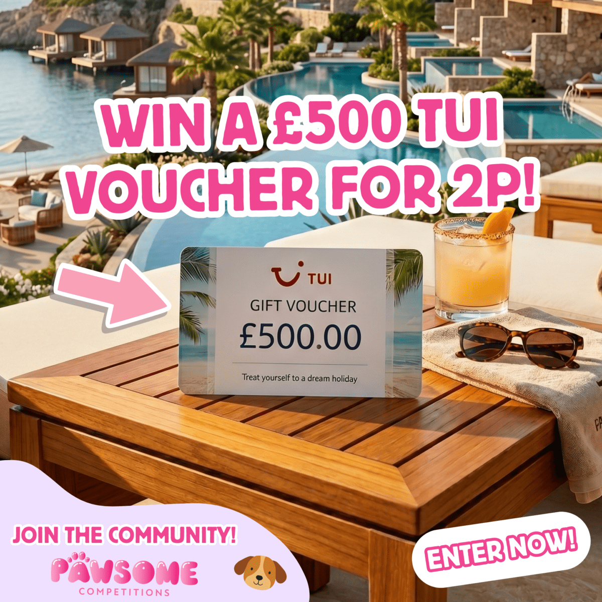 AUTODRAW - WIN A £500 TUI VOUCHER FOR 2P! - Pawsome Competitions